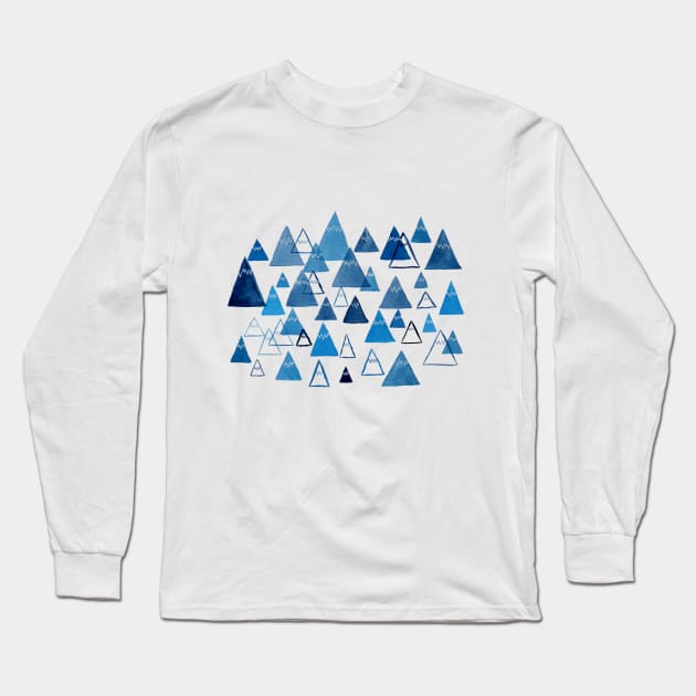 Blue Mountain Peaks Long Sleeve T-Shirt by LittleInkings